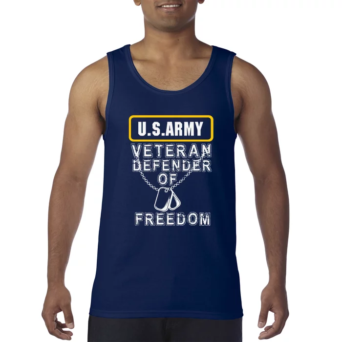 U.S Army Proud Army Veteran Patriotic DD214 Tank Top