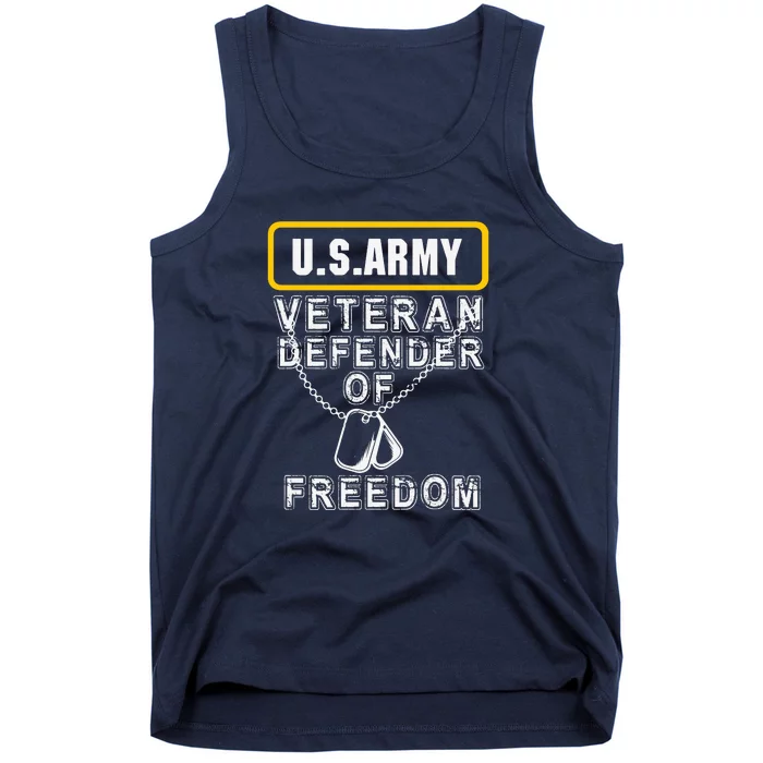 U.S Army Proud Army Veteran Patriotic DD214 Tank Top