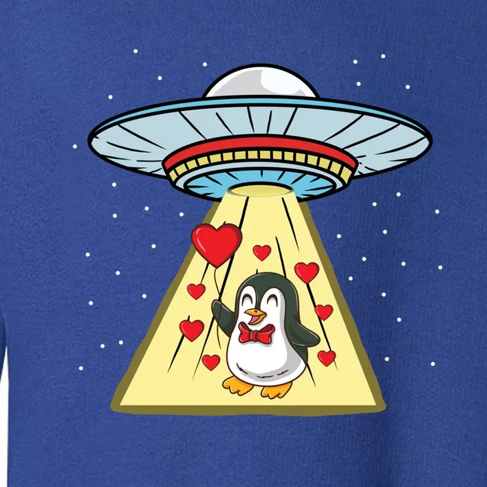 Ufo Abduction Penguin Valentines Day Cute Gift Toddler Sweatshirt