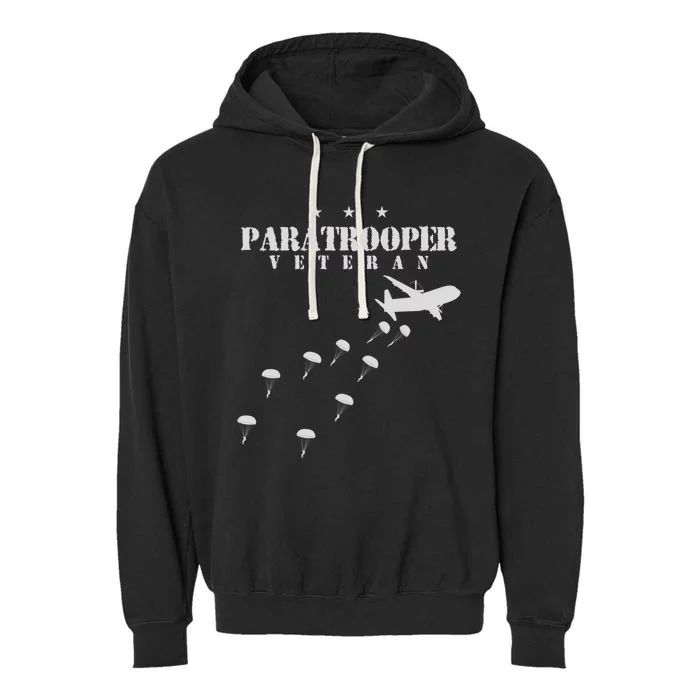 U.S Airborne Paratroopers Veteran Vintage Garment-Dyed Fleece Hoodie