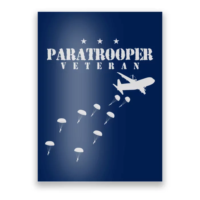 U.S Airborne Paratroopers Veteran Vintage Poster