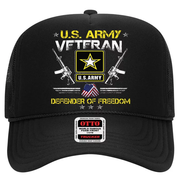 U.S. Army Proud Army Veteran Vet High Crown Mesh Trucker Hat