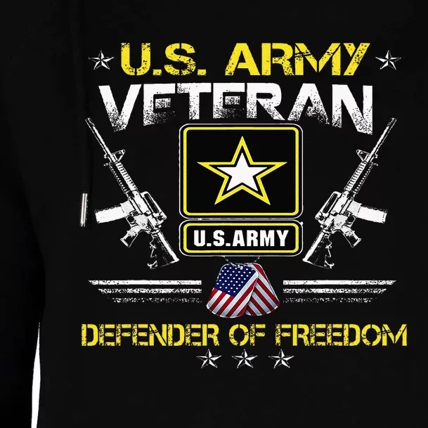 U.S. Army Proud Army Veteran Vet Womens Funnel Neck Pullover Hood