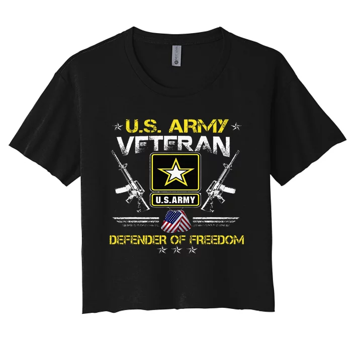 U.S. Army Proud Army Veteran Vet Women's Crop Top Tee