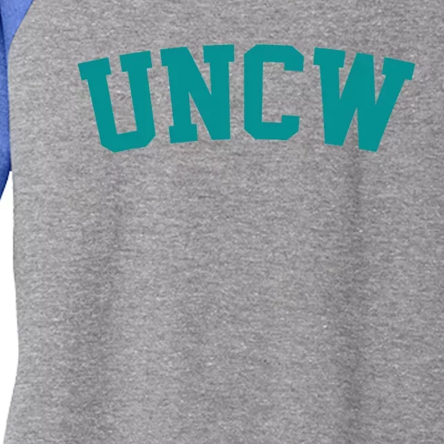 Uncw Arch Retro College Athletic Sport Women's Tri-Blend 3/4-Sleeve Raglan Shirt