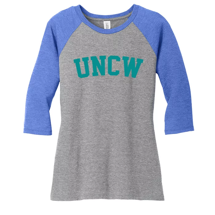 Uncw Arch Retro College Athletic Sport Women's Tri-Blend 3/4-Sleeve Raglan Shirt