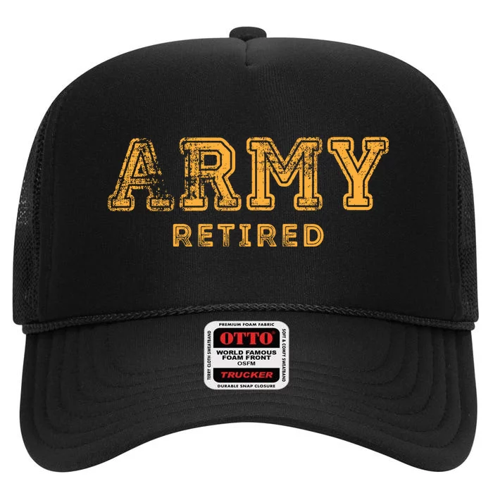 US Army Retired Retirement Gift High Crown Mesh Trucker Hat