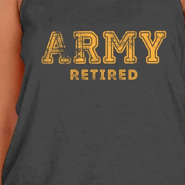 US Army Retired Retirement Gift Women's Knotted Racerback Tank