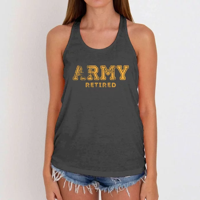 US Army Retired Retirement Gift Women's Knotted Racerback Tank