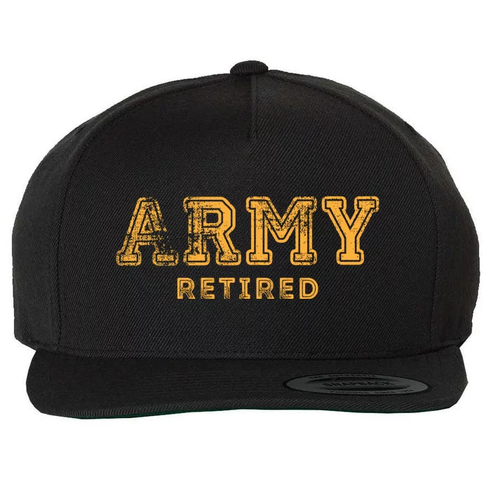 US Army Retired Retirement Gift Wool Snapback Cap