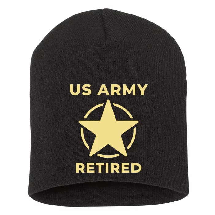 US Army Retired Veteran Gift Short Acrylic Beanie