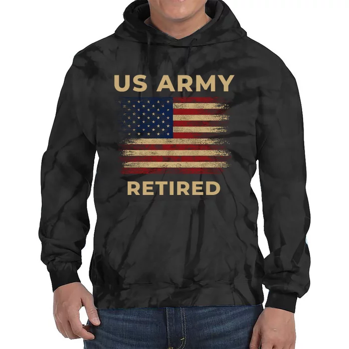 US Army Retired Veteran Gift Tie Dye Hoodie