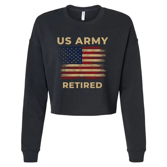 US Army Retired Veteran Gift Cropped Pullover Crew