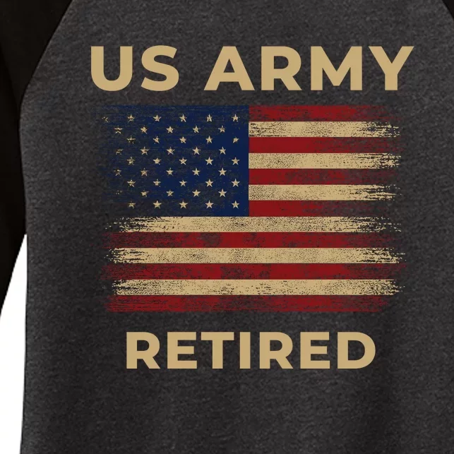 US Army Retired Veteran Gift Women's Tri-Blend 3/4-Sleeve Raglan Shirt