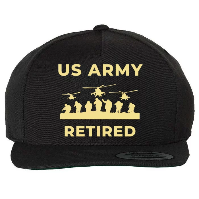 US Army Retired Veteran Gift Wool Snapback Cap