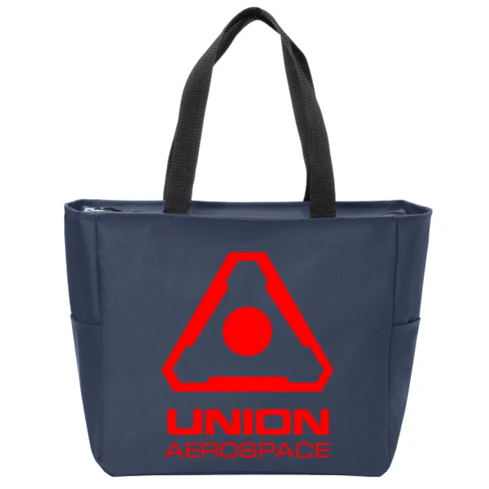 Union Aerospace Red Corner Print Zip Tote Bag