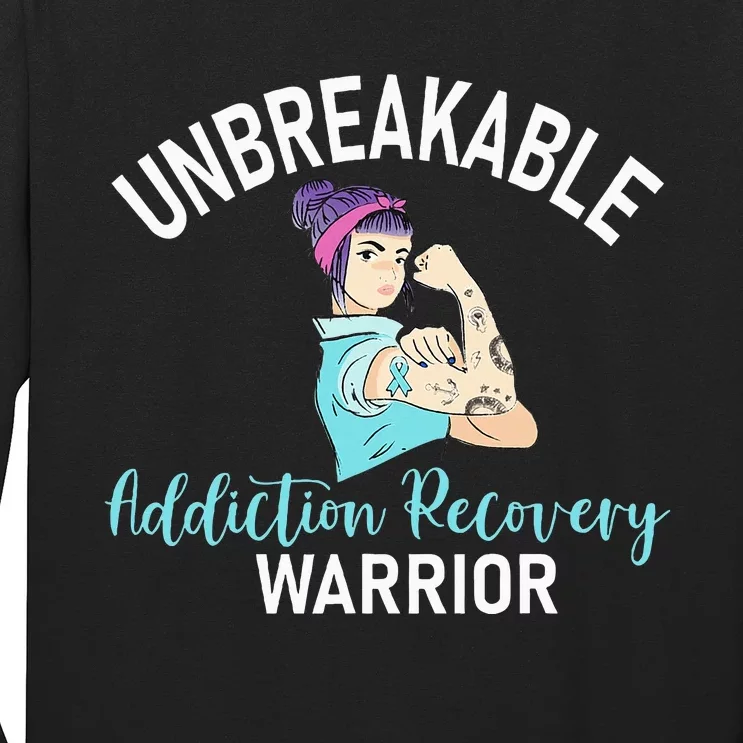 Unbreakable Addiction Recovery Warrior Aa Sober Gifts Women Long Sleeve Shirt