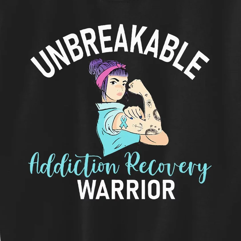 Unbreakable Addiction Recovery Warrior Aa Sober Gifts Women Kids Sweatshirt