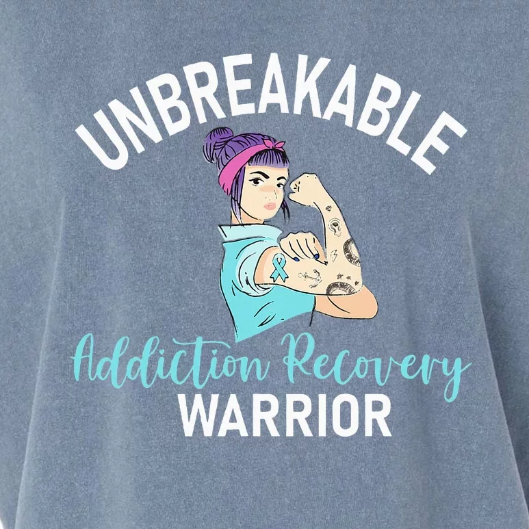 Unbreakable Addiction Recovery Warrior Aa Sober Gifts Women Garment-Dyed Women's Muscle Tee