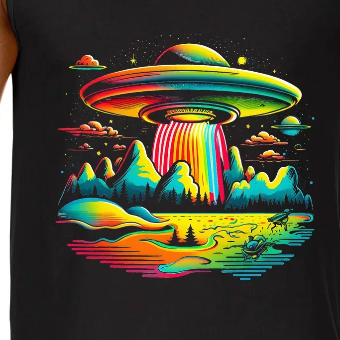 UFO Alien Retro Bright Mountain Lake Camping Visitor Comfort Colors® Tank Top