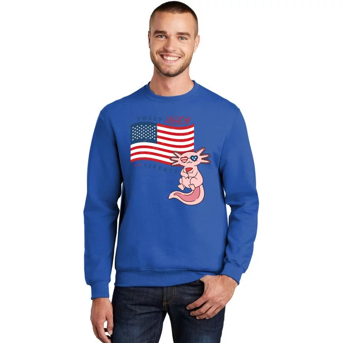 Usa America Sweet Land Liberty Axolotl Great Gift Tall Sweatshirt