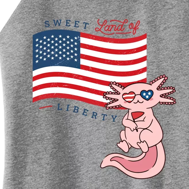 Usa America Sweet Land Liberty Axolotl Great Gift Women’s Perfect Tri Rocker Tank