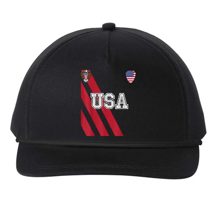 Usa America Soccer Jersey Red Blue Football Usa 2026 Snapback Five-Panel Rope Hat