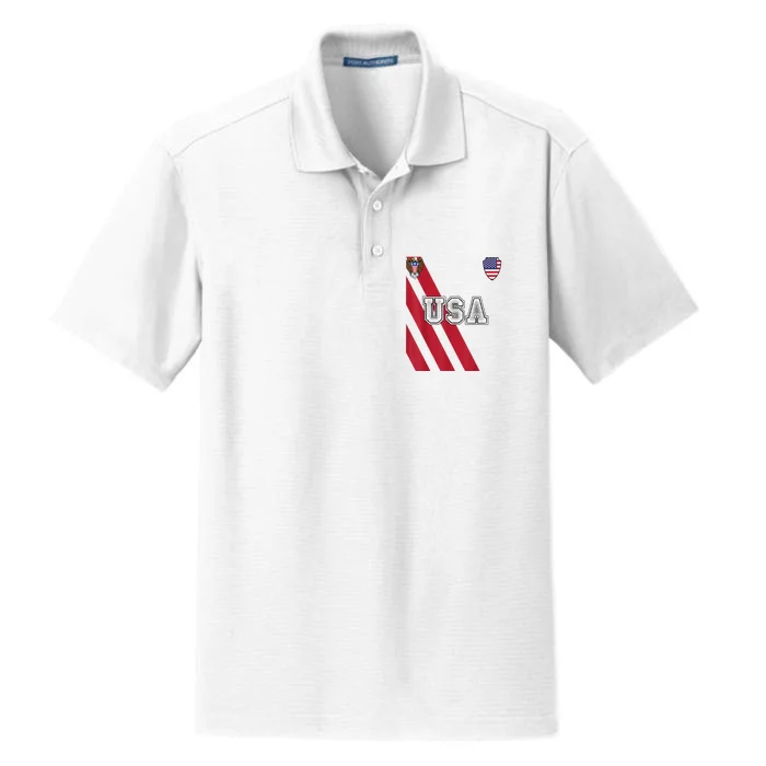 Usa America Soccer Jersey Red Blue Football Usa 2026 Dry Zone Grid Performance Polo