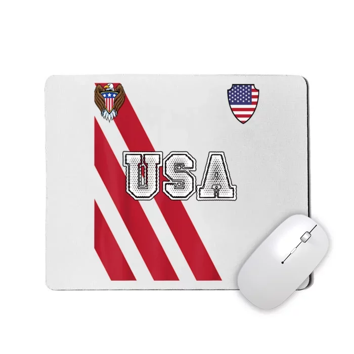 Usa America Soccer Jersey Red Blue Football Usa 2026 Mousepad