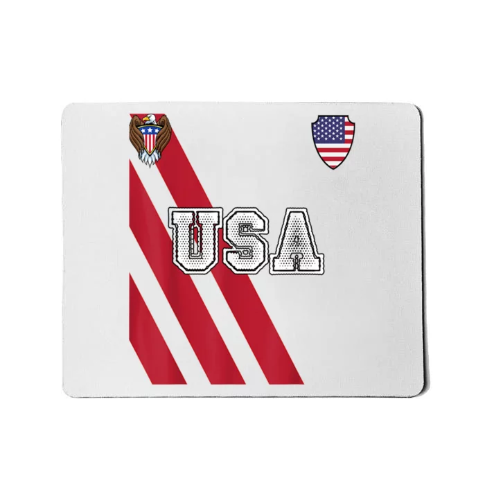 Usa America Soccer Jersey Red Blue Football Usa 2026 Mousepad