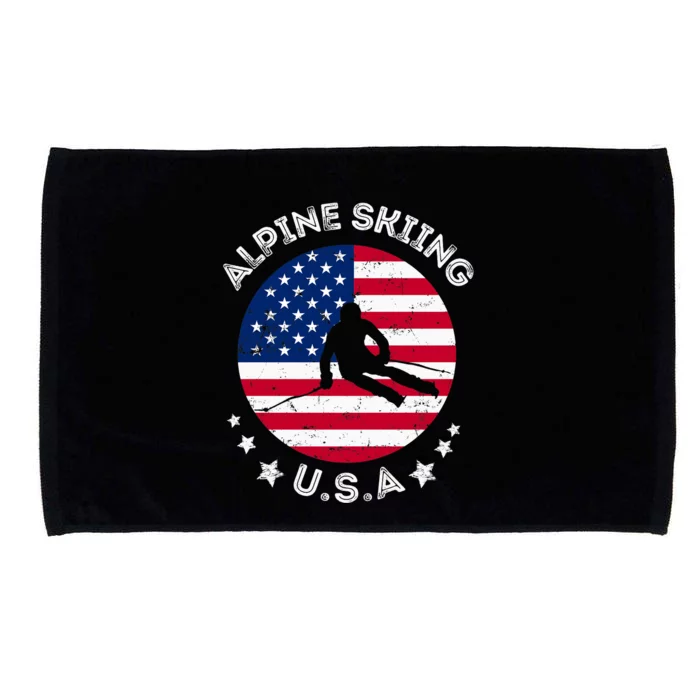 US Alpine Skiing Team Retro Support USA Downhill Skiing Team Microfiber Hand Towel