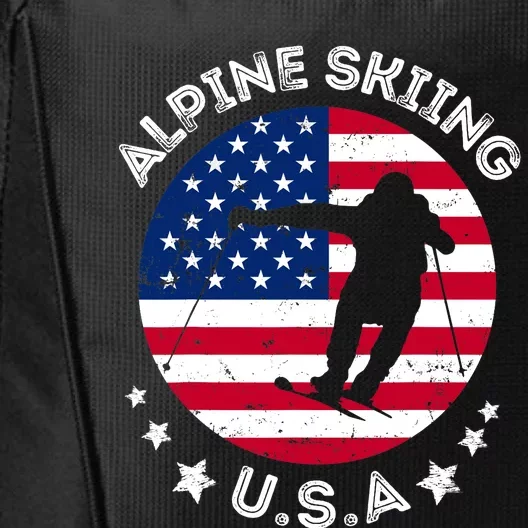 USA Alpine Skiing Team Retro Support USA Downhill Skiing City Backpack