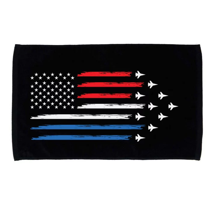 USAF Air Show American Flag 4th Of July Microfiber Hand Towel