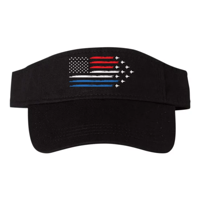 USAF Air Show American Flag 4th Of July Valucap Bio-Washed Visor