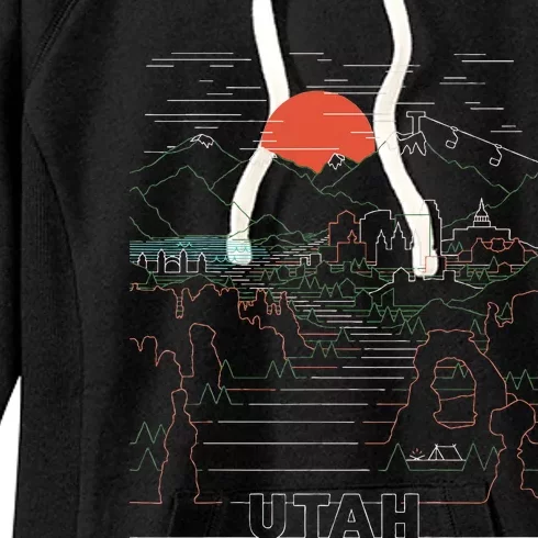 Utah Art Salt Lake City Ut Delicate Arch Bryce And Zion Women's Fleece Hoodie