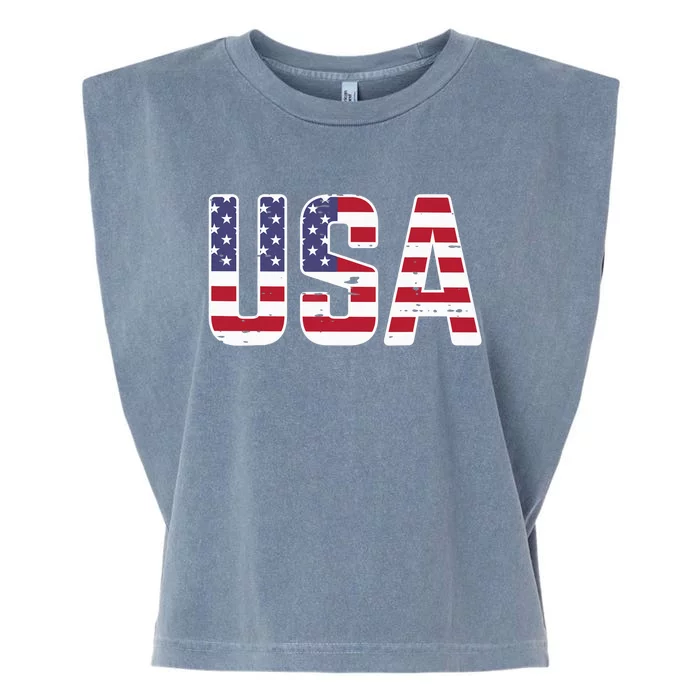 USA America Soccer Boys Girls Garment-Dyed Women's Muscle Tee