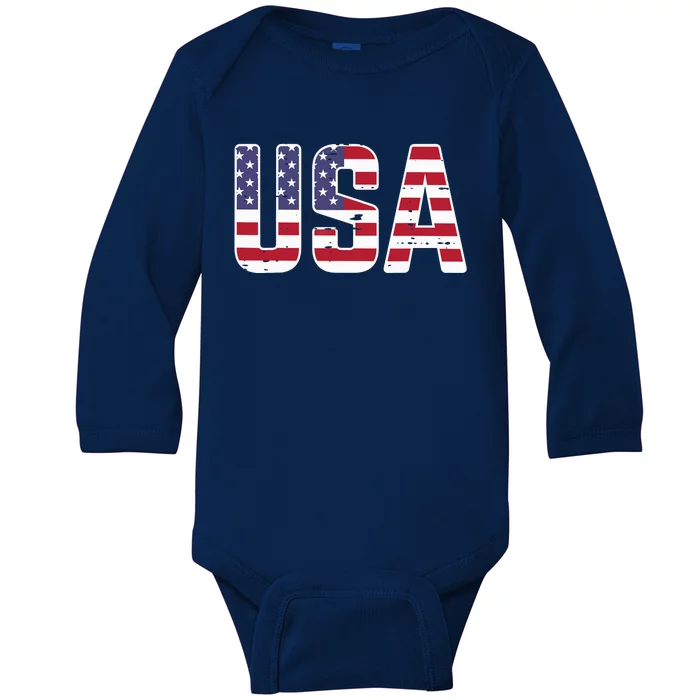 USA America Soccer Boys Girls Baby Long Sleeve Bodysuit