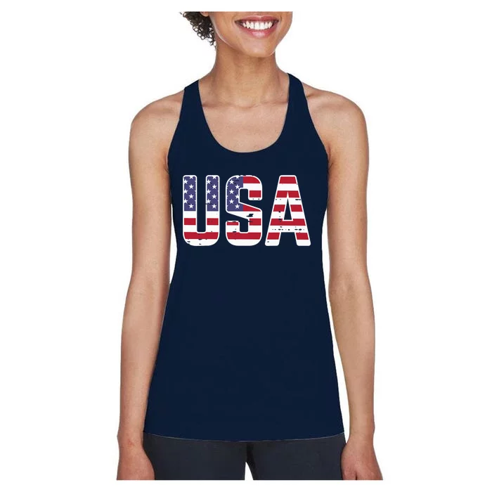 USA America Soccer Boys Girls Women's Racerback Tank