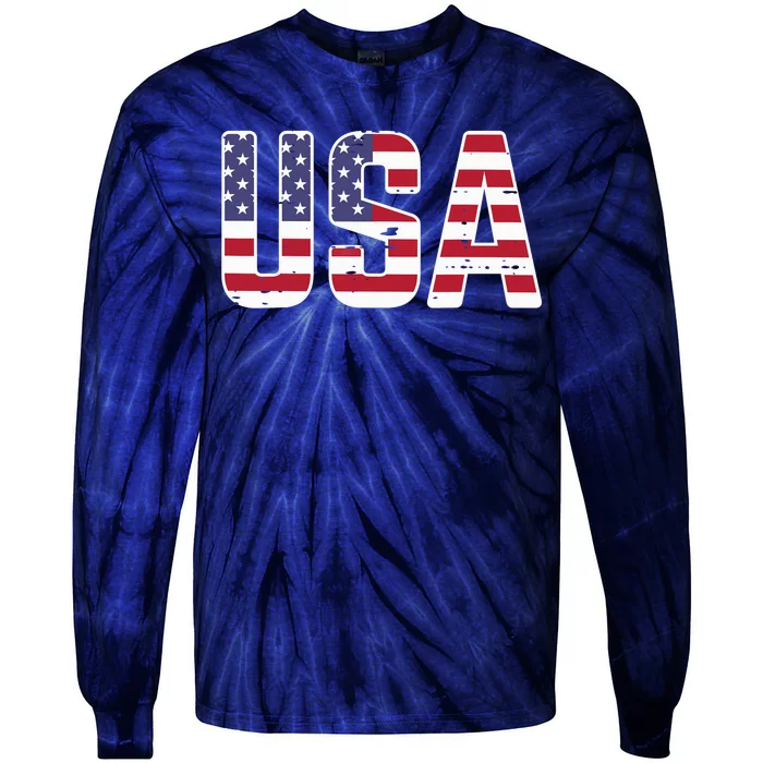 USA America Soccer Boys Girls Tie-Dye Long Sleeve Shirt