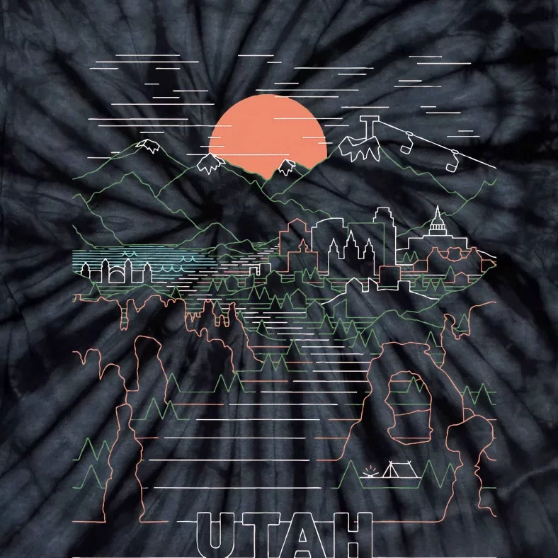 Utah Art Salt Lake City Ut Delicate Arch Bryce And Zion Tie-Dye T-Shirt