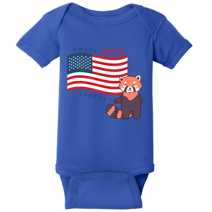 Usa America Sweet Land Liberty Bear Gift Baby Bodysuit