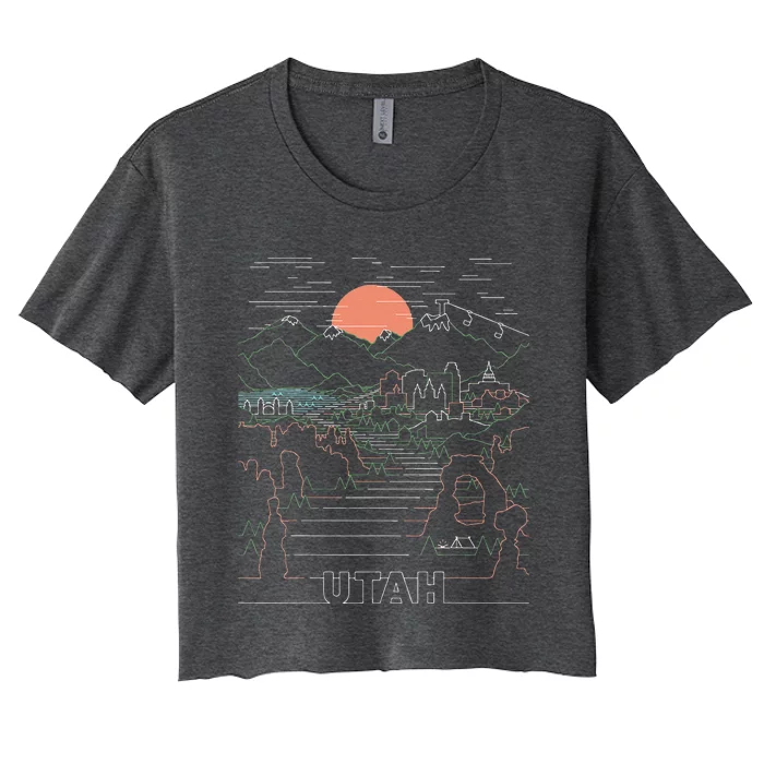 Utah Art Salt Lake City UT Delicate Arch Bryce And Zion Women's Crop Top Tee