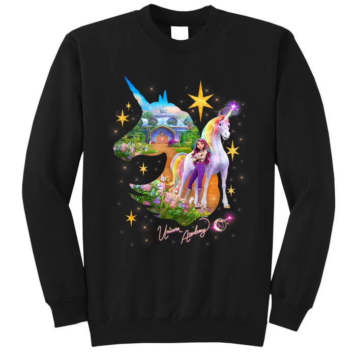 Unicorn Academy Silhouette Graphic Logo Tall Sweatshirt