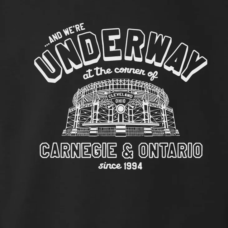 Underway At The Corner Of Carnegie & Ontario Since 1994 Toddler Hoodie