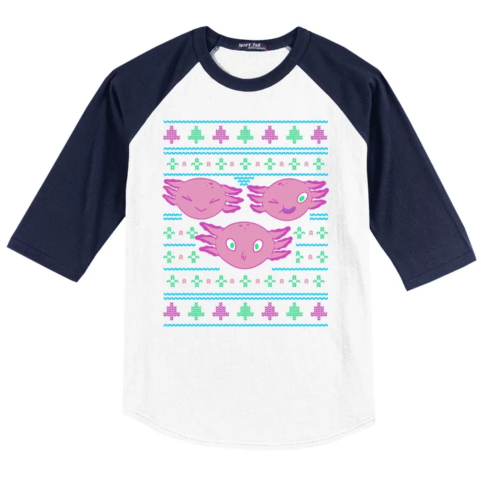 Ultimate Axolotl Ugly Christmas Baseball Sleeve Shirt