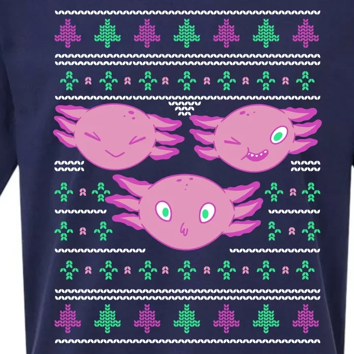 Ultimate Axolotl Ugly Christmas Sueded Cloud Jersey T-Shirt