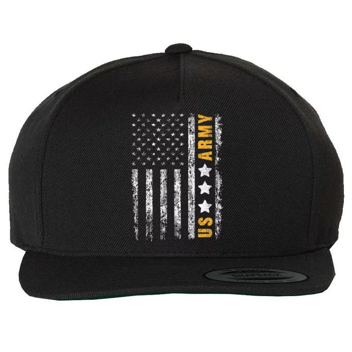 US Army Usa Grunge Flag Army Wool Snapback Cap