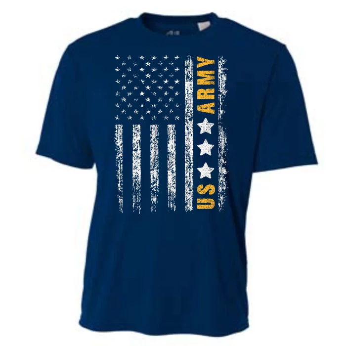 US Army Usa Grunge Flag Army Cooling Performance Crew T-Shirt