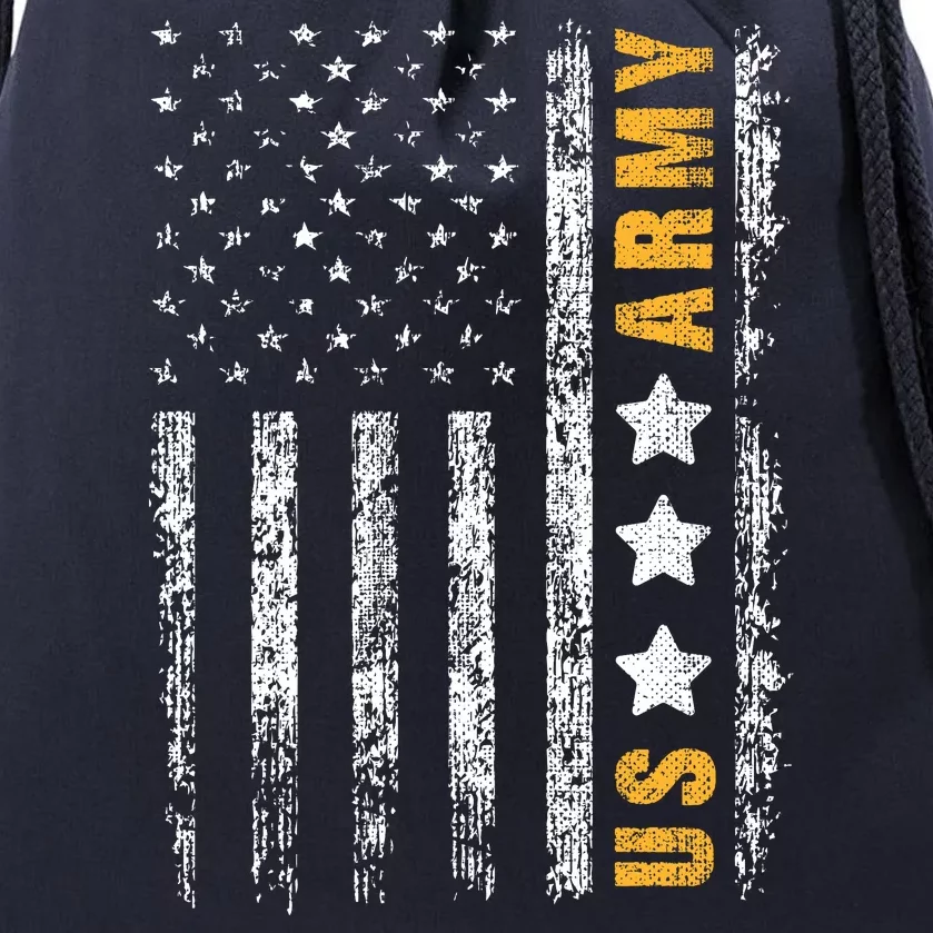 US Army Usa Grunge Flag Army Drawstring Bag