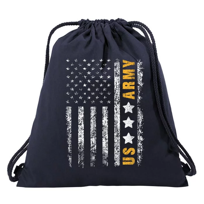 US Army Usa Grunge Flag Army Drawstring Bag